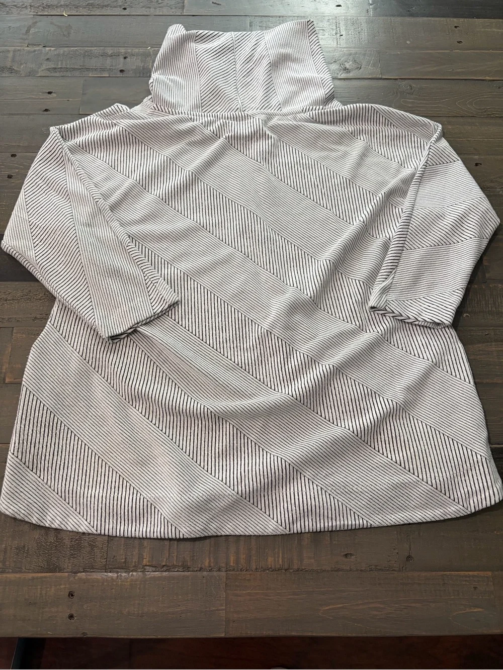 Ali Miles Women’s Large Striped Cowl Neck Tunic Top - Button Detail